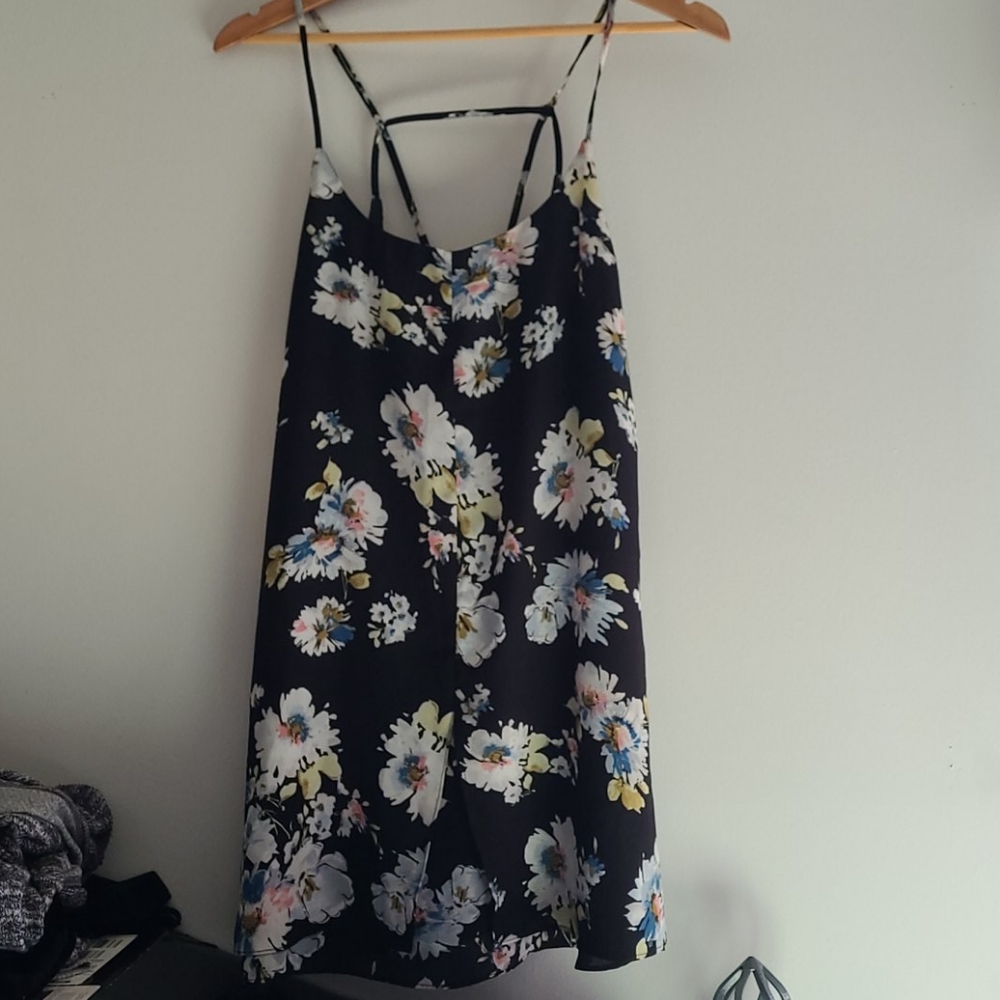 Black floral summer dress